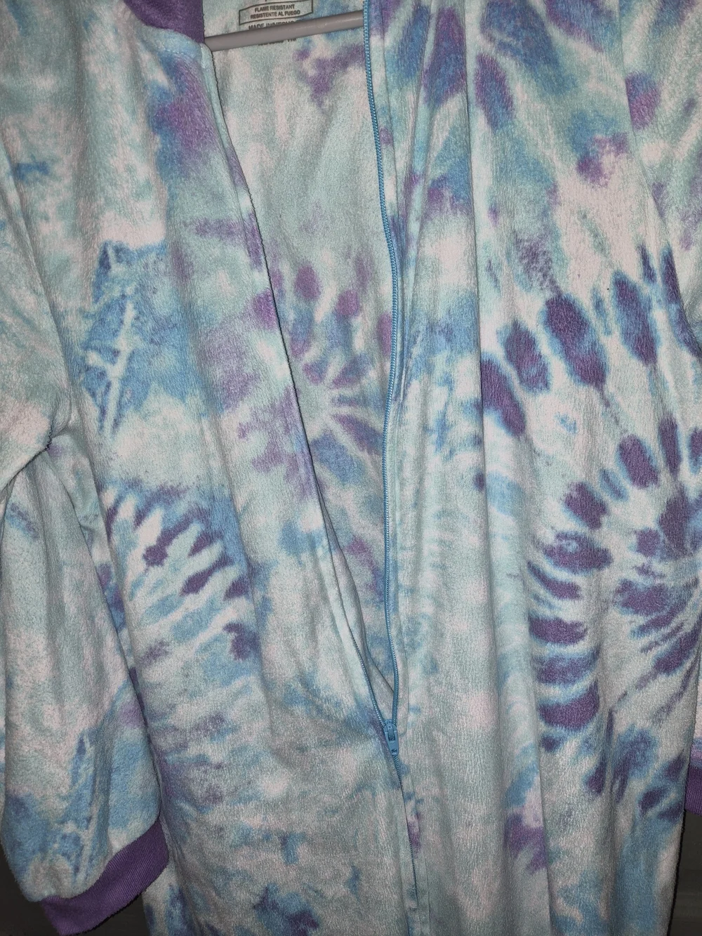 wonder nation Tie-Dye Hooded Onesie - Purple & Aqua
